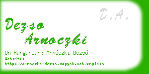 dezso arnoczki business card